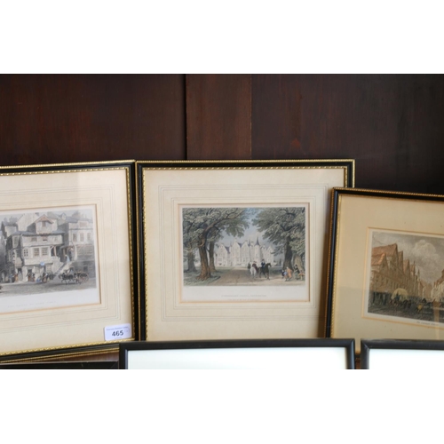 465 - Six framed lithographs to include John Knox's House, Tyninghame House Haddington, Canongate Tollboot... 