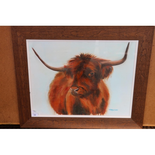 466 - FERGUSON, Highland cow, oil painting, signed lower right, 49cm x 64cm, oak frame 68cm x 82cm.