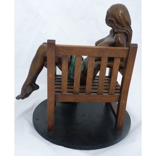 377 - Ronald Cameron (British, 1930 - 2013)'Sidelong Glance' - nude seated femaleLimited edition bronze sc... 