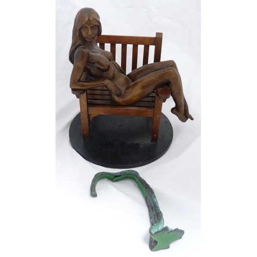 377 - Ronald Cameron (British, 1930 - 2013)'Sidelong Glance' - nude seated femaleLimited edition bronze sc... 