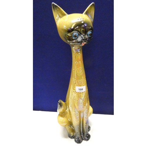 108 - Large 1950's Jema Holland retro cat figure.