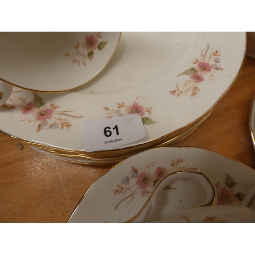 61 - Duchess pattern floral tea set.