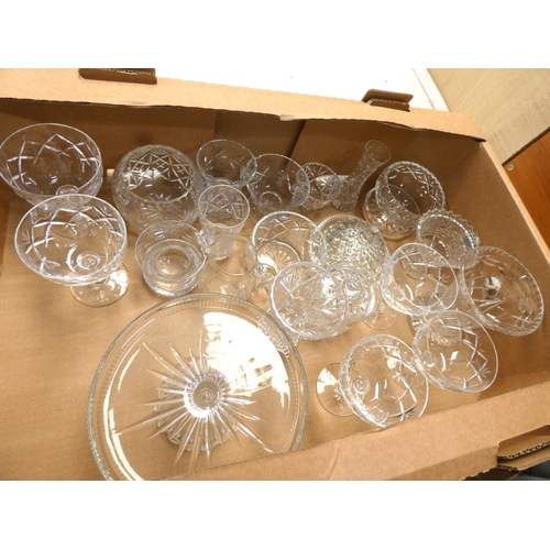 67 - Box of various crystal glassware.