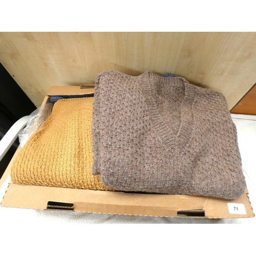 71 - Box of vintage hand knitted jumpers