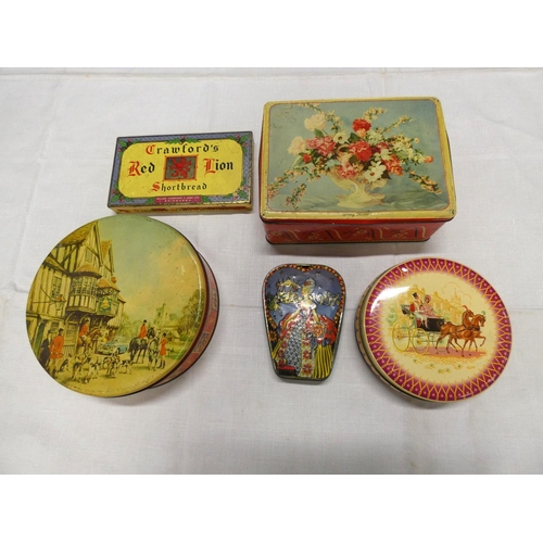 99 - Box of vintage tins, Carrs etc.