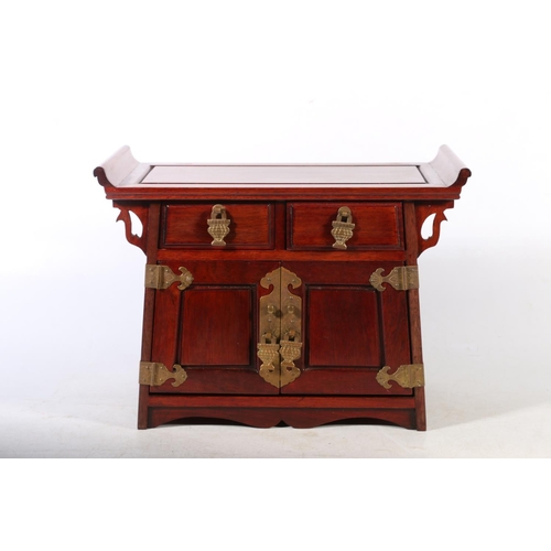 10 - Chinese wooden jewellery casket, 25cm high.