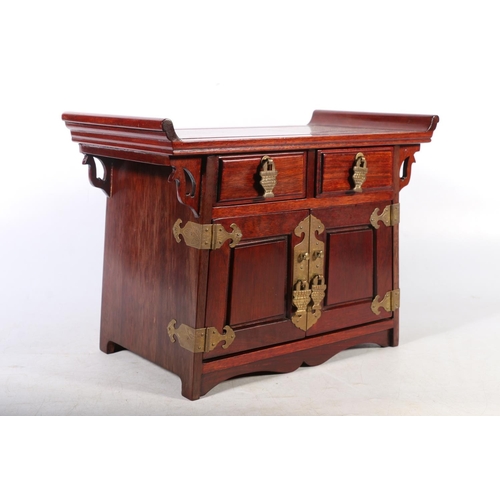 10 - Chinese wooden jewellery casket, 25cm high.