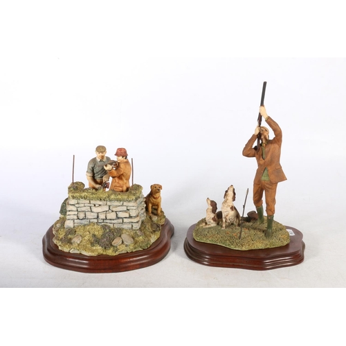 114 - Border Fine Arts figurine of a hunter and another similar.