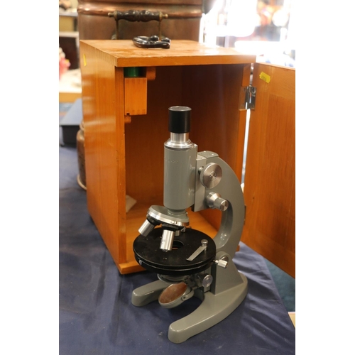 155 - Student's or lab microscope in original case.