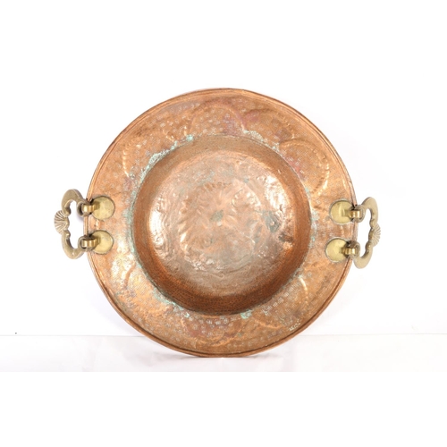 156 - Middle Eastern embossed copper cooking bowl.