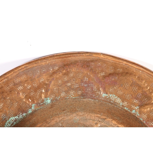 156 - Middle Eastern embossed copper cooking bowl.