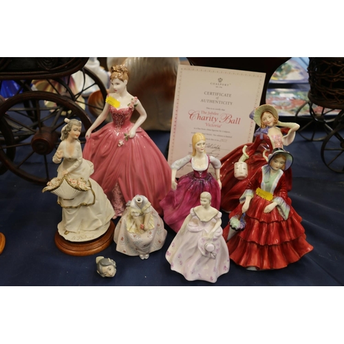 157 - Coalport Charity Ball Victoria limited edition figurine, Royal Doulton, and other, figurines.