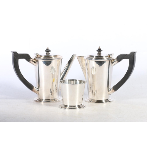 158 - Three piece Art Deco silver-plated coffee set.