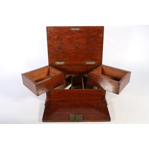 163 - Early 20th century oak cigar box, 29cm wide.