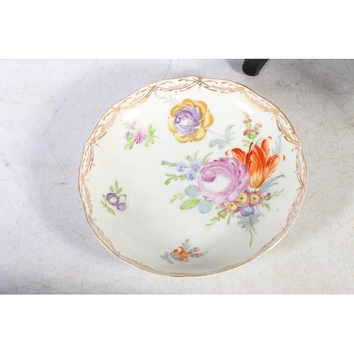 164 - Meissen painted plate and two other items of German porcelain.