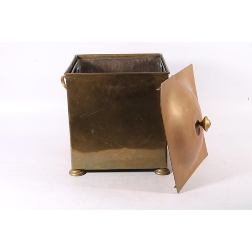 167 - Secessionist style brass coal bucket, 38cm high.