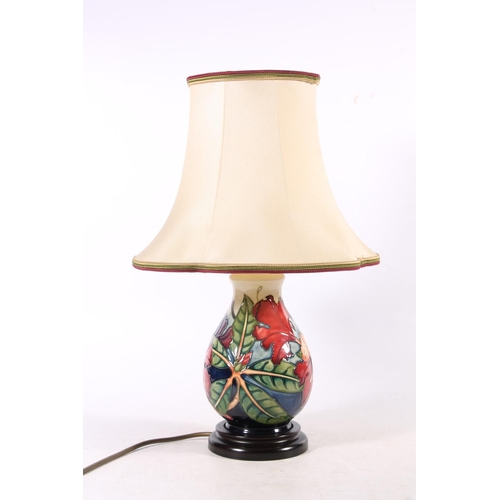 169 - Moorcroft pottery table lamp, 44cm to top of shade.