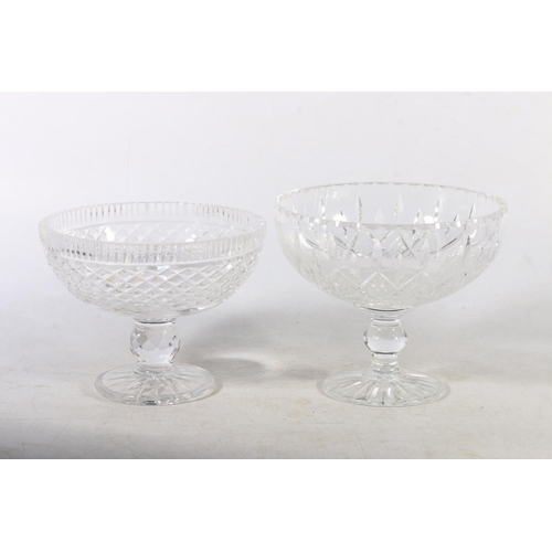 17 - Stuart Crystal cut-glass comport with etched thistle decoration, and another.