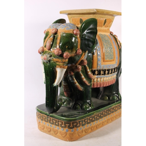 190 - Chinese pottery jardinière in the form of an Indian elephant, 51cm high.