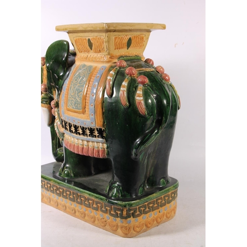 190 - Chinese pottery jardinière in the form of an Indian elephant, 51cm high.