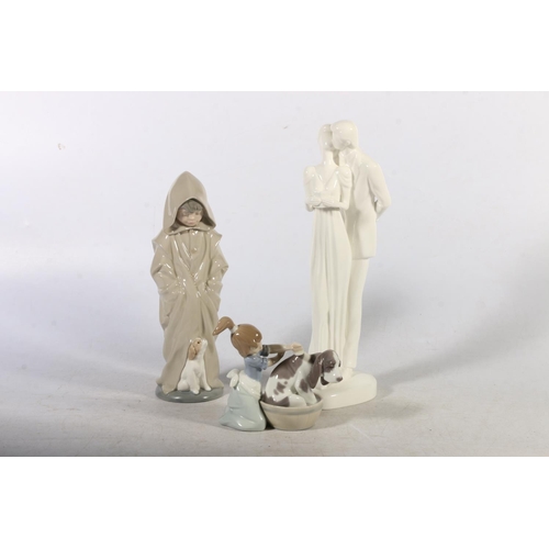 20 - Royal Doulton Images figurine, two Lladro figurines and a Nao figurine.