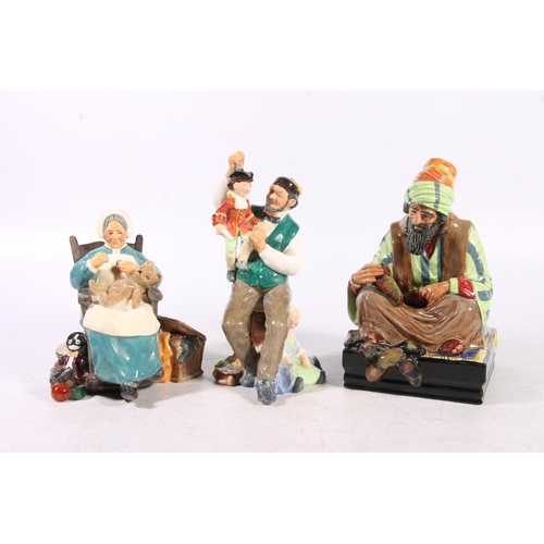 207 - Royal Doulton figurines to include The Puppet Maker, Nanny and Cobbler.