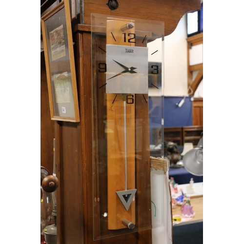 57 - Tudor glass fronted wall clock.