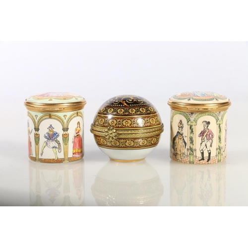 62 - Two limited edition Halcyon Days Enamels trinket boxes to include Metropolitan Opera un Ballo in Mas... 