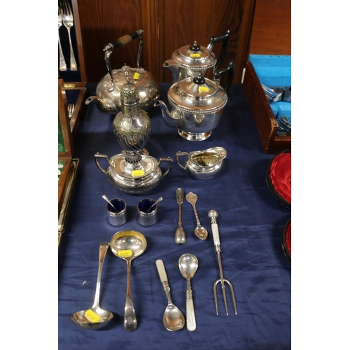 7 - Silver-plated teapots, coffee pots, etc.