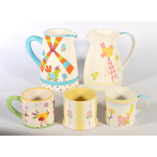 78 - Marks & Spencer M & S Chicken pottery to include jugs and mugs.