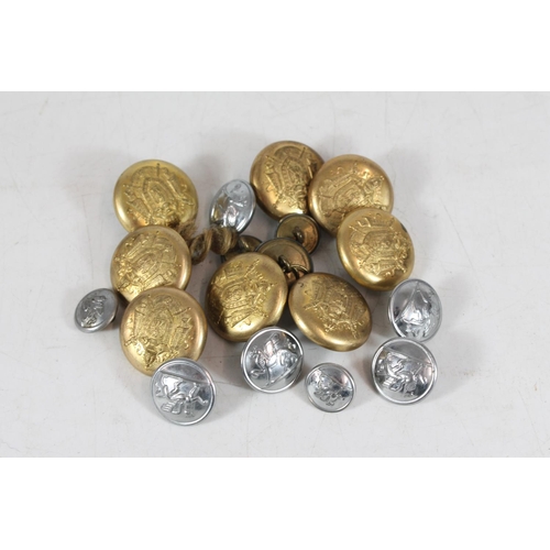 536 - Early 20thC French brass military uniform buttons, the back marked G and Cie. Paris 32, together wit... 