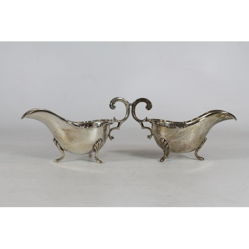 546 - Pair of George V silver sauce boats by Martin, Hall & Co, Sheffield 1931, 320g. (2)