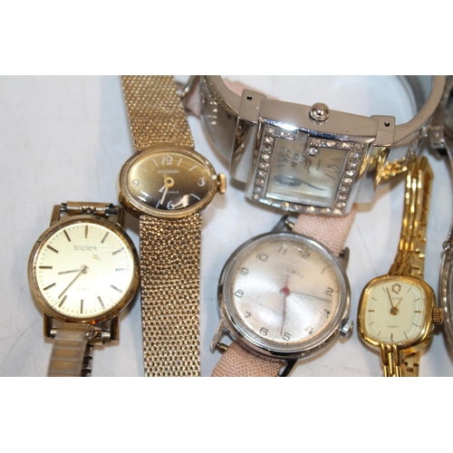 531 - Nine ladies dress wristwatches incl. Seiko, Sekonda etc.