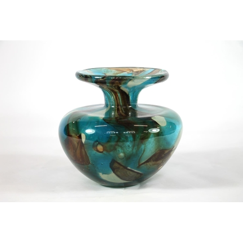 226 - Mdina squat glass vase, 12cm.