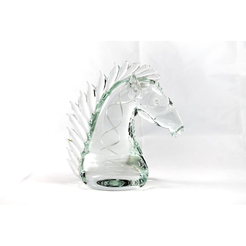 229 - Art Glass sculpture of a horse's head, 27cm high.