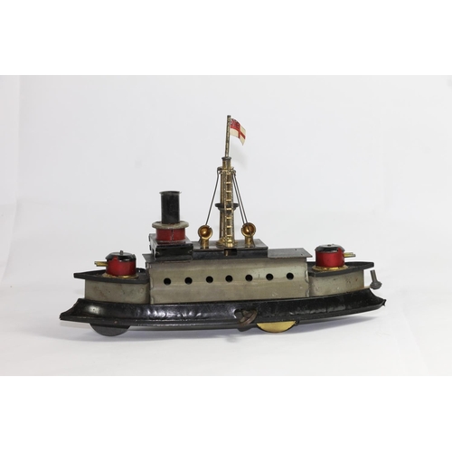 239 - Wind-up tinplate toy of a dreadnought.