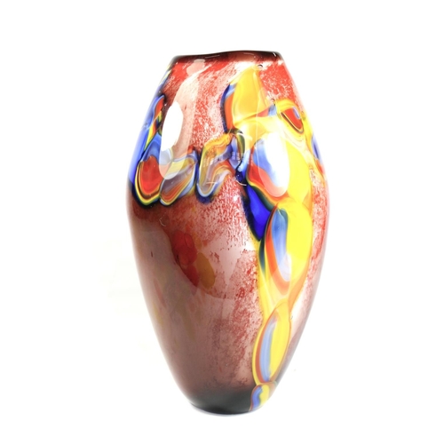 248 - Multi-colour Studio Art Glass vase, 27cm high.