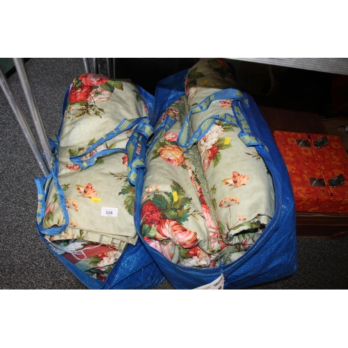 326 - Two bags containing vintage curtains.