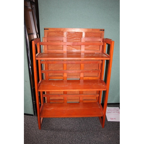 673 - Two folding pine shelves