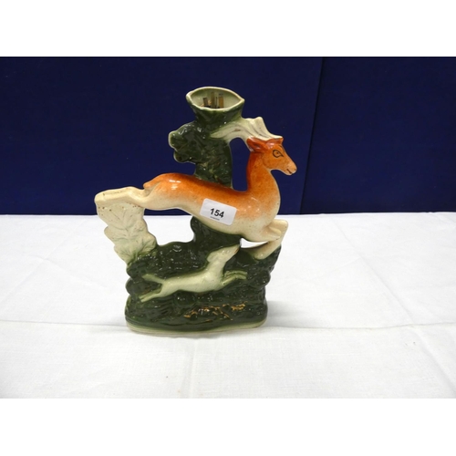 154 - Prancing deer pottery figure.