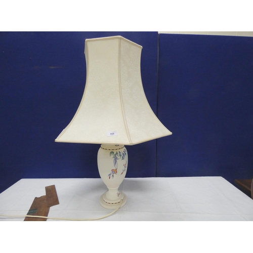 165 - Large floral pattern ceramic table lamp.