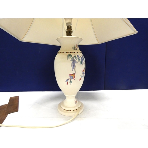 165 - Large floral pattern ceramic table lamp.