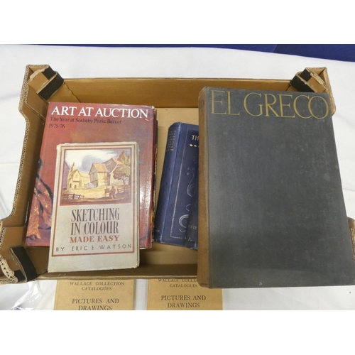 190 - Large box of art reference books to include Wallace Collection catalogues.