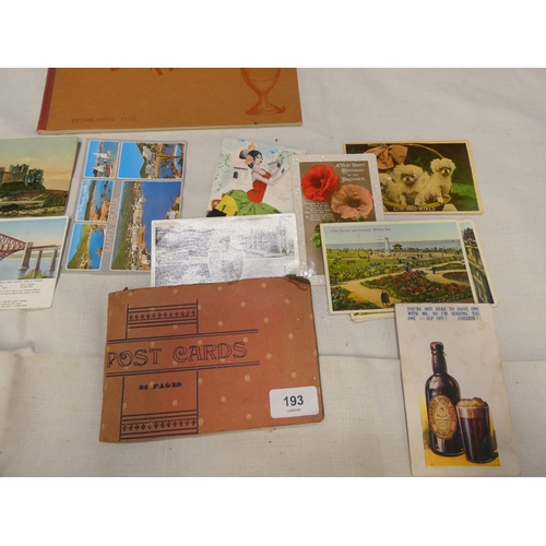 193 - Various Scottish interest postcards and Guinness postcard.