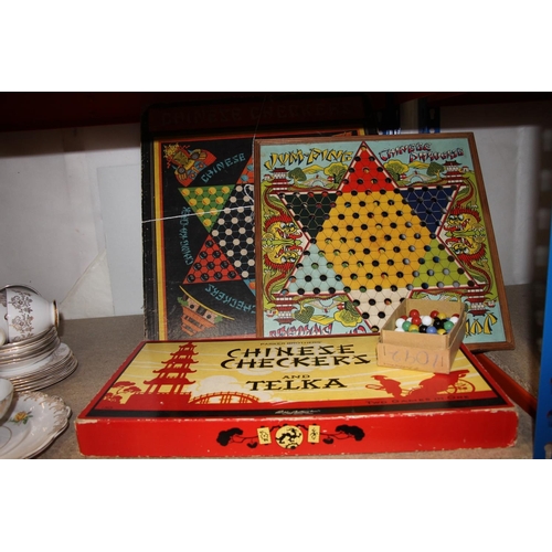 328 - Three vintage Chinese Checkers games.