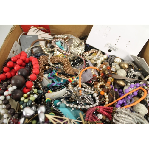 533 - Large box of costume jewellery.