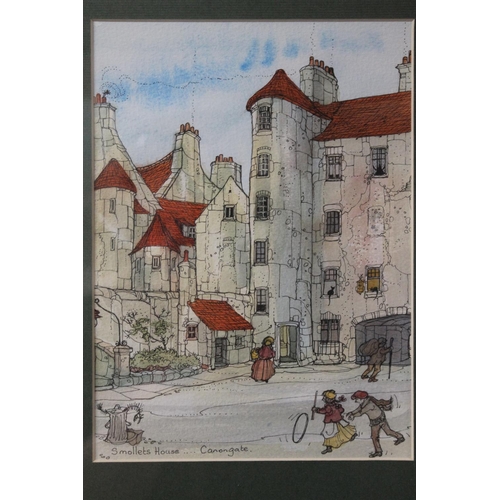 399 - MARGARET SHAW of Edinburgh, Smollets House Canongate, watercolour, label verso, 23cm x 16cm.