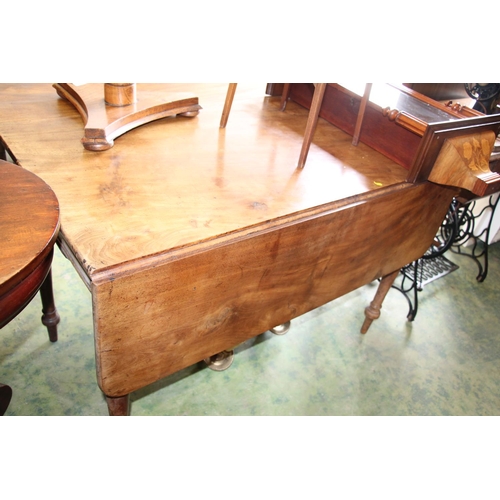 609 - Late Victorian mahogany drop-leaf dining table, 115cm long.