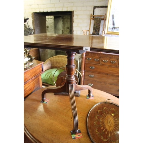 616 - Victorian tilt-top side table on tripod support, 104cm.