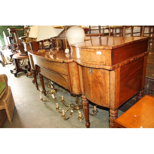 622 - Victorian mahogany sideboard, 221cm wide.